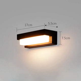 Owayne - Modern Minimalist Solar Waterproof Rectangular ABS Acrylic LED Wall Lamp