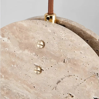 Orleans - Double Circular Stone Wabi Sabi Hanging Pendant Ceiling Light