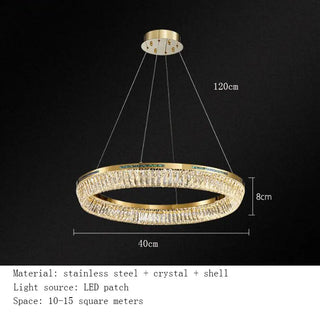 Lunaglow  - Elegant Crystal LED Ring Chandelier for Living & Dining Rooms