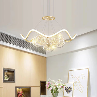 Donna - Golden Multi Ball Hanging Glass Ceiling Light Chandelier