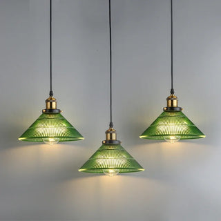 Eliska - Round Green Glass Pendant Hanging Light