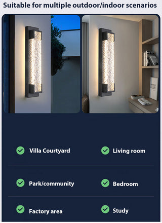 Cole - Modern Stainless Steel LED Patterned Glass Wall Light