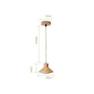 Oran - Wood Cone Adjustable Cord Pendant Ceiling Light