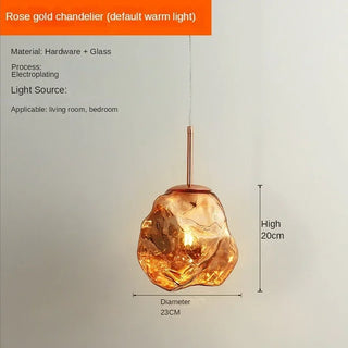 Ellinor - LED Stained Glass Pendant Rock Ceiling Light