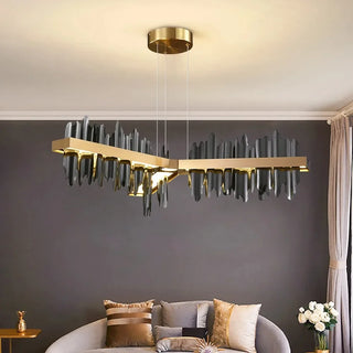 Vergina - Circular Hanging Gold Modern Chandelier Ceiling Light
