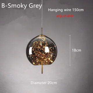 Ravi - Coloured Glass Hanging Dome Burst Star Pendant Ceiling Light