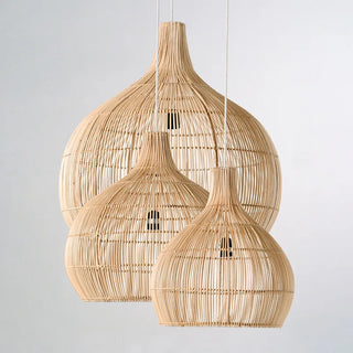 Nablus - Japanese Handmade Rattan Woven Hanging Dome Pendant Ceiling Light