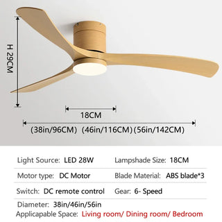 Abidan - Remote Ceiling Light Fan 3 Blade