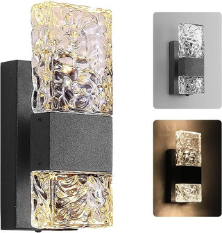 Marvn - Modern LED Patterned Glass Outdoor Wall Light with Light Sensor