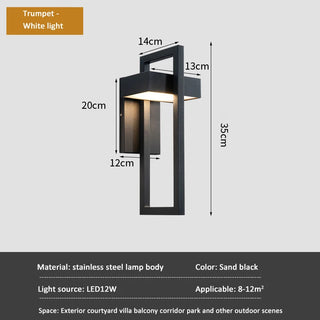 Merlen - Modern Black Outdoor Wall Light