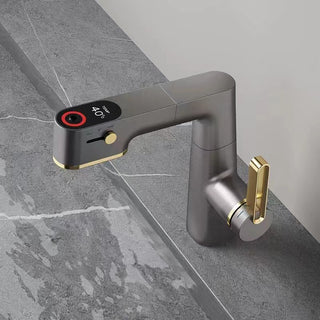 Cherlyn - Pull Out Basin Mixer LED Temperature Tap 360° Rotatable