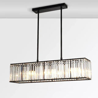 Fiona - Rectangular LED Crystal Pendant Chandelier