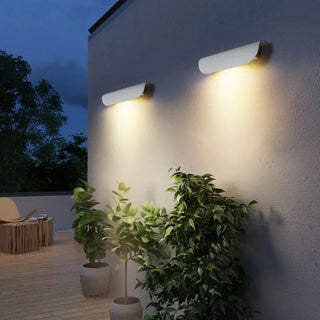 Awstin - Black Curved Modern Outdoor Wall Light