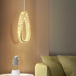 Febbie - Modern Hanging Twisted Glass Ceiling Chandelier