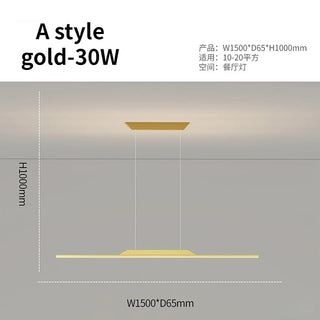 Emiliano - Modern Thin Curved Bar Ceiling Light Chandelier