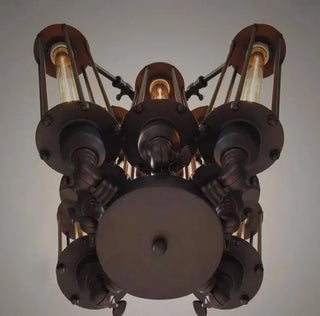 Magda - Black Industrial Multi Head Cylindrical Iron Ceiling Light Chandelier