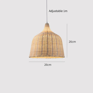 Hamam - Rattan Woven Perforated Dome Bamboo Hanging Pendant Ceiling Light