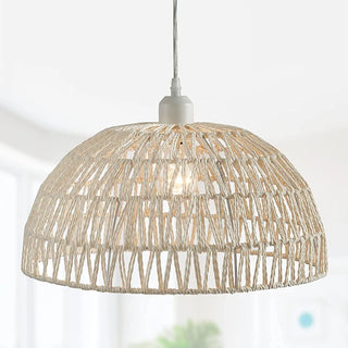 George- Rattan Hemp Rope Woven Hanging Dome Pendant Ceiling Light