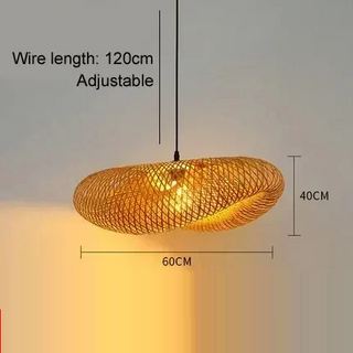 Almonte - Handcrafted Vintage Bamboo Weaving Hanging Pendant Light