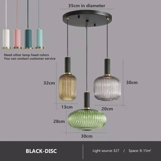 Kiara - Green Patterned Glass Hanging Pendant Ceiling Light