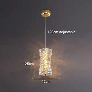Mafolie - Twisted Crystal Glass Hanging Pendant Ceiling Light