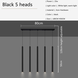 Felipe - Black Hanging Multi Long Tube Combination Ceiling Light