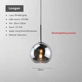 Valencia - Modern Industrial Glass Coloured Ball Hanging Pendant Ceiling Light