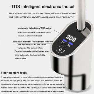 Water purifier 304 stainless steel household TDS value display intelligent Faucet 1/4" 3/8" 24V Touch Screen water faucet
