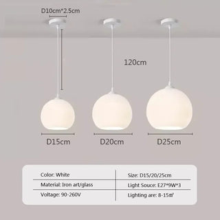 Colmar - Nordic Glass Dome Circular Pendant Hanging Ceiling Light