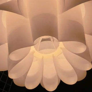 Safa - Linear White Hanging Round Lotus Ceiling Light