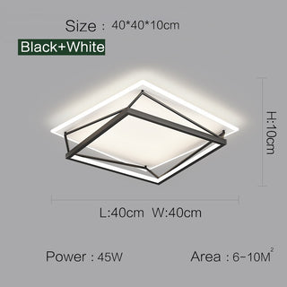 Cottica - Modern Industrial Style Black Metal Hexagon LED Ceiling Light