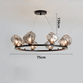 Ammy - Round Gold Crystal Glass Modern Ceiling Light Chandelier