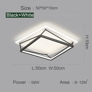 Cottica - Modern Industrial Style Black Metal Hexagon LED Ceiling Light