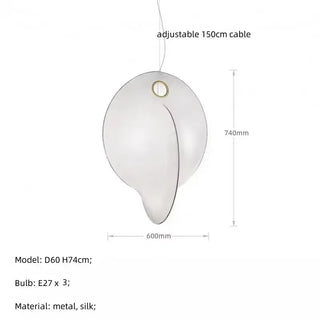 Qarshi - Japanese style Silk Overlap Shell Design Pendant Lamp