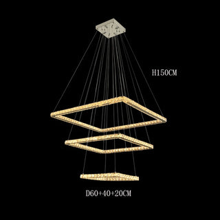 Elio - Modern Square Tiered Gold Hanging Chandelier