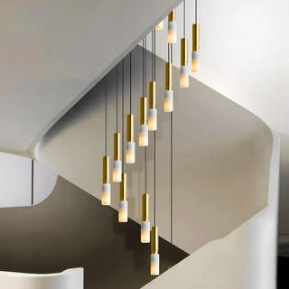 Logan - Modern Round White & Gold Ceiling Chandelier