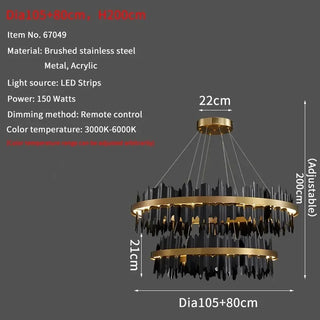 Vergina - Circular Hanging Gold Modern Chandelier Ceiling Light