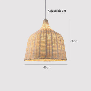 Hamam - Rattan Woven Perforated Dome Bamboo Hanging Pendant Ceiling Light