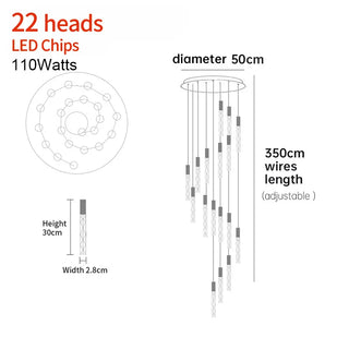 Titan - Modern LED Transparent Long Bar Hanging Chandelier