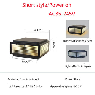 Nix - Horizontal Stripes Pier-Mount Outdoor Pillar Light