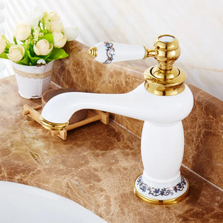 Ambrosio - Hot/Cold Retro Porcelain Single Lever Basin Tap