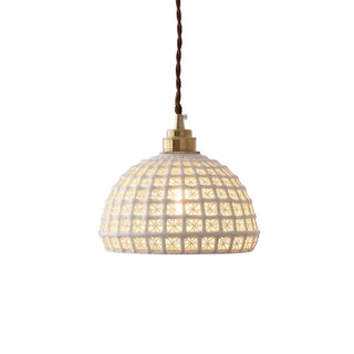 Olga - Modern White Patch Shade Pendant Hanging Round Ceiling Light
