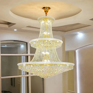 Imperial Cascade - Dazzling Crystal Bead Hanging Light Contemporary Round Chandelier