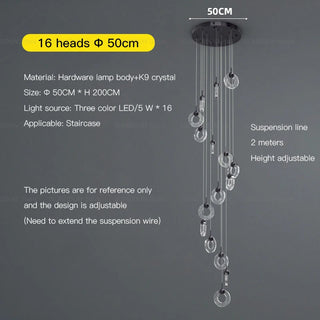 Hoffman - Modern Gold Glass Hanging Round Cluster Chandelier