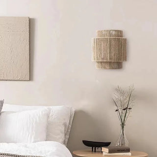 Croix - Japanese Retro Rattan Hemp Weaving Wall Lamp
