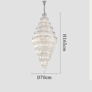 Stratos - Tiered Crystal Glass & Bead Chrome Chandelier