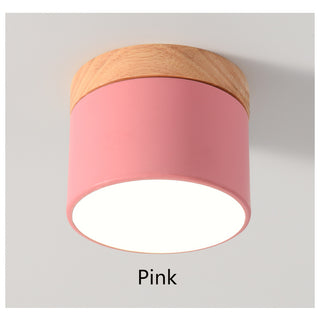 Nicoll - Nordic Wood Style Surface Mounted Round Ceiling Downlight
