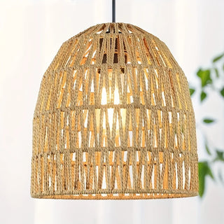 Mesa - Bamboo Weaving Perforated Dome Hanging Pendant Ceiling Light