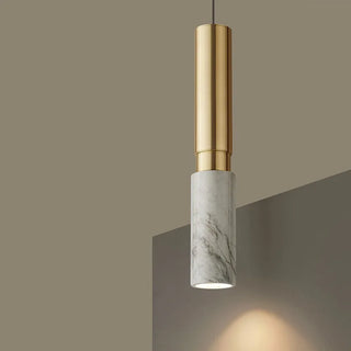 Bob - Modern Style Long Tube Marble Hanging Ceiling Pendant Light