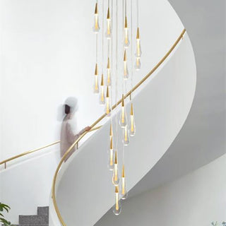 Hannah - Modern Spiral Teardrop with Liquid Ceiling Chandelier